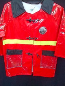 Kids Costumes to Hire - Red Fireman Jacket - Plastic